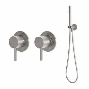 Kit De Ducha Pared En Acero Inoxidable 316l Color Inox Con Mezclador Incluido