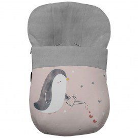 2024 Saco Grupo Cero Pingüino Dydados Polipiel Estampada Pelo Gris