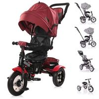 triciclo evolutivo con capota y asiento reversible neo air de lorelli - red  black luxe