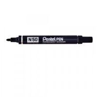 pentel n50 permanent marker bullet tip black pk12