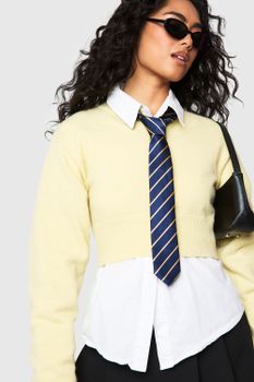 Corbata De Rayas Finas, Navy