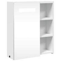 mueble de bano  armario de bano con espejo y luz led blanco 45x13x52 cm