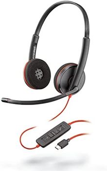 POLY Blackwire C3220 Auriculares Alámbrico Diadema Oficina/Centro de llamadas USB Tipo C Negro
