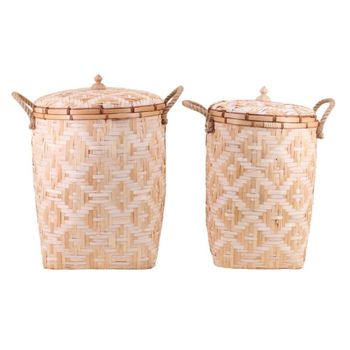 Cesta de bambú con tapa 51cm
