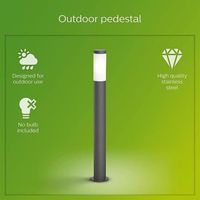 lampara de pie para exterior philips utrecht - antracita - 20w - resis
