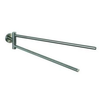 Wenko Toallero Mural Abatible Dos Brazos Bosio Acero Inox 5,5x43x9 Cm