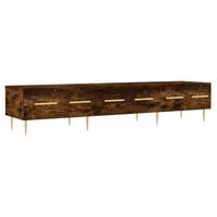 mueble de tv madera de ingenieria roble ahumado 150x36x30 cm vidaxl