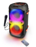 esperanza ep156 bt fm led rgb karaoke altavoz negro 20w
