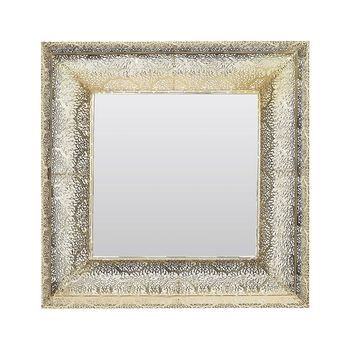 Espejo De Pared Dorado Con Marco Decorativo Cuadrado 60 Cm Plerin
