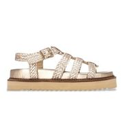 carmela para mujer 16303002-oro sandalias de piel 163030 dorado 36 plano hebilla casual