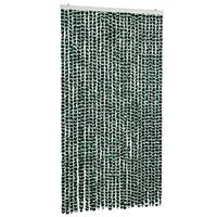 cortina antimoscas chenilla verde y blanco 118x220 cm vidaxl