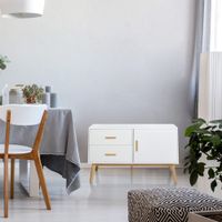 aparador tablero mdf con revestimiento uv blanco