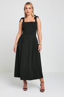 limited collection vestido largo negro con tirantes anudables mujer curvy y tallas grandes limited collection