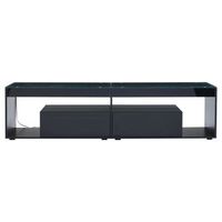 mueble tv negro de 180 cm para televisores de hasta 70 pulgadas led y dos cajones