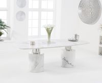 antonio 220cm white marble dining table