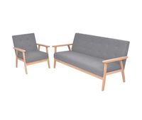 vidaxl juego de sofas de 2 piezas tela gris claro