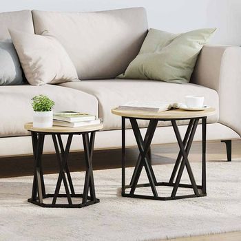Vidaxl Mesa Lateral 2 Uds. Roble Sonoma 50 X 50 X 40 Cm