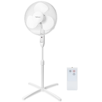 Aigostar Dandelion - Ventilador de pie oscilante con mando a distancia, temporizador, 3 velocidades, 40W. Indicador LED, oscilación 80 grados. Altura regulable, máx. 1,20 m. Diseño exclusivo.