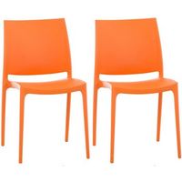 set de 2 sillas apilables maya plastico naranja 50x44x81 cm clp