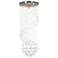 lampara de techo con cuentas de cristal plateado en espiral g9 vidaxl
