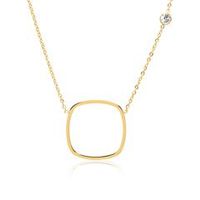 cadena de acero inoxidable chapado en oro con circonita cubica