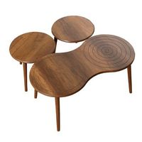 juego de mesa baja de madera marlo 100 x 50 x 45 cm - nogal