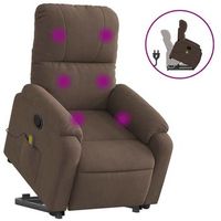sillon de salon  silla  sillon reclinable de masaje elevable tela de microfibra marron
