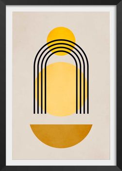 Cartel dibujo abstracto «bauhaus n.° 5» con marco negro 40x60 cm
