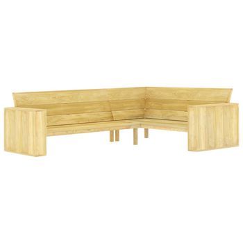 Banco De Jardín De Madera De Pino Impregnada 239 Cm Vidaxl