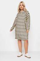 yours vestido crema de punto con rayas mujer curvy y tallas grandes yours