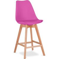 taburete estilo escandinavo - patas de madera - denisse fucsia