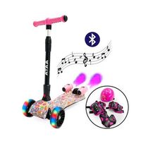 patinete shuttle premium para ninos con humo modelo flores - patinetes electricos infantiles para ninos