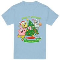 spongebob squarepants camiseta manga larga aroooound the christmas tree para hombre