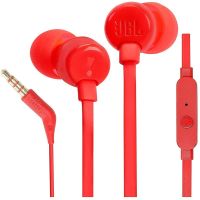 jbl auriculares t110 de boton con microfono integrado color rojo