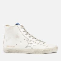 golden goose francy distressed leather and suede high-top trainers - uk 4