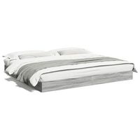 estructura de cama madera de ingenieria gris sonoma 180x200 cm