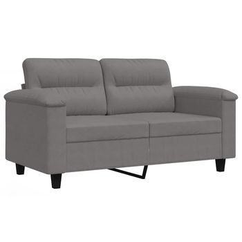 Sofá De 2 Plazas De Tela De Microfibra Gris Oscuro 120 Cm Vidaxl