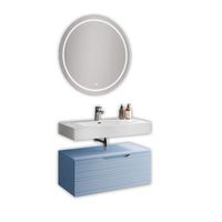composicion bano de 3 piezas solmira azul tiffany en mdf