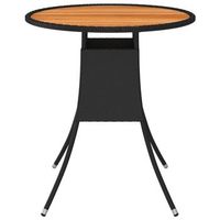 mesa de comedor de jardin  mesa de exterior ratan sintetico acacia negro o 70 cm