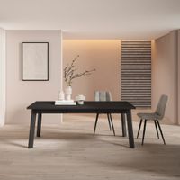 mesa comedor efecto madera negro 194x90x75cm