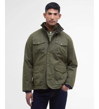 Barbour para hombre. MWB1086 Chaqueta Ogston Waterproof verde (XL), Casual, Algodón