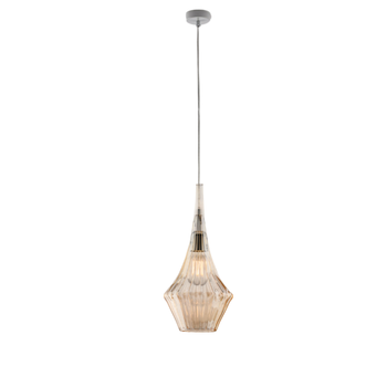 Lámpara Colgante Zeus De Hierro Con Cristal Pyrex Ámbar, 1 Luz, 150 Ø20, Bl270-s1-am
