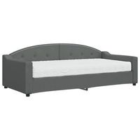sofa cama con colchon tela gris oscuro 90x200 cm