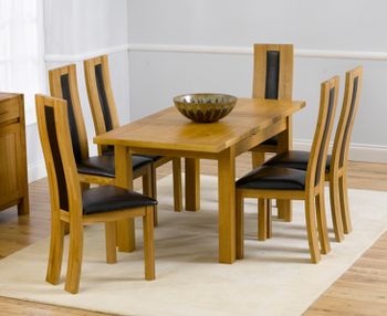 Normandy 120cm Solid Oak Extending Dining Table with Toronto Chairs - Grey, 4 Chairs