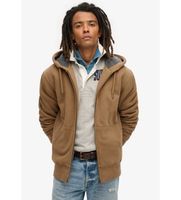 superdry para hombre m2013749a sudadera con capucha cremallera y forro de borrego marron xl casual algodon sostenible