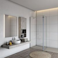 aica walkin mampara panel de ducha 2 hojas con bisagra panel fijogiratorio vidrio antical 8mm con barra 73-120cm perfil cromado 88-9040x200cm