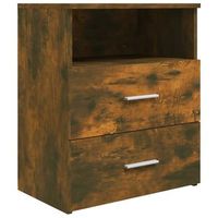 mesita de noche con cajones y compartimento abierto 50 x 32 x 60 cm madera contrachapada marron dec033661