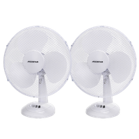aigostar allace 33jto - ventilador de mesa de 3 velocidades ventilador sobremesa 40 w diametro 41 cm oscilacion de 75 grados altura 55 cm color blanco diseno exclusivo 2 piezas