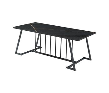 Mesa de centro nospoo acero 120x60x46 cm - efecto mármol negro [en.casa]