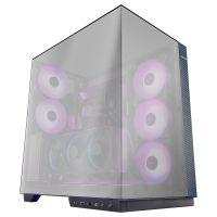 mars gaming mc-3gf torre atx triple cristal cromado 2 ventiladores argb 120mm usb-c negro